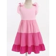 thumbnail image 5 of FYMNSI Mommy and Me Summer Tank Dress Women Cotton Sleeveless Tiered Swing Dresses A-Line Beach Mini Casual Sundress XL Pink, 5 of 11