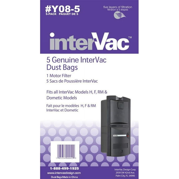 Intervac Vac Y085 Dust Bags & Exhaust Filter for