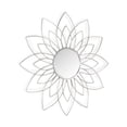 thumbnail image 2 of Contemporary Home Living 35.75" Silver Metal Flower Framed Wall Mirror, 2 of 5