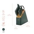 thumbnail image 2 of Beautiful 12 Piece Thyme Green and Gold Knife Block Set with Soft-Grip Ergonomic Handles by Drew Barrymore, 2 of 10