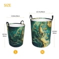 thumbnail image 3 of Sikiie Turquoise Golden Swirl Print Round Dirty Clothes Basket, Waterproof Standing Foldable Storage Basket, for Laundry Room, Bedroom, Bathroom Storage-Medium, 3 of 6