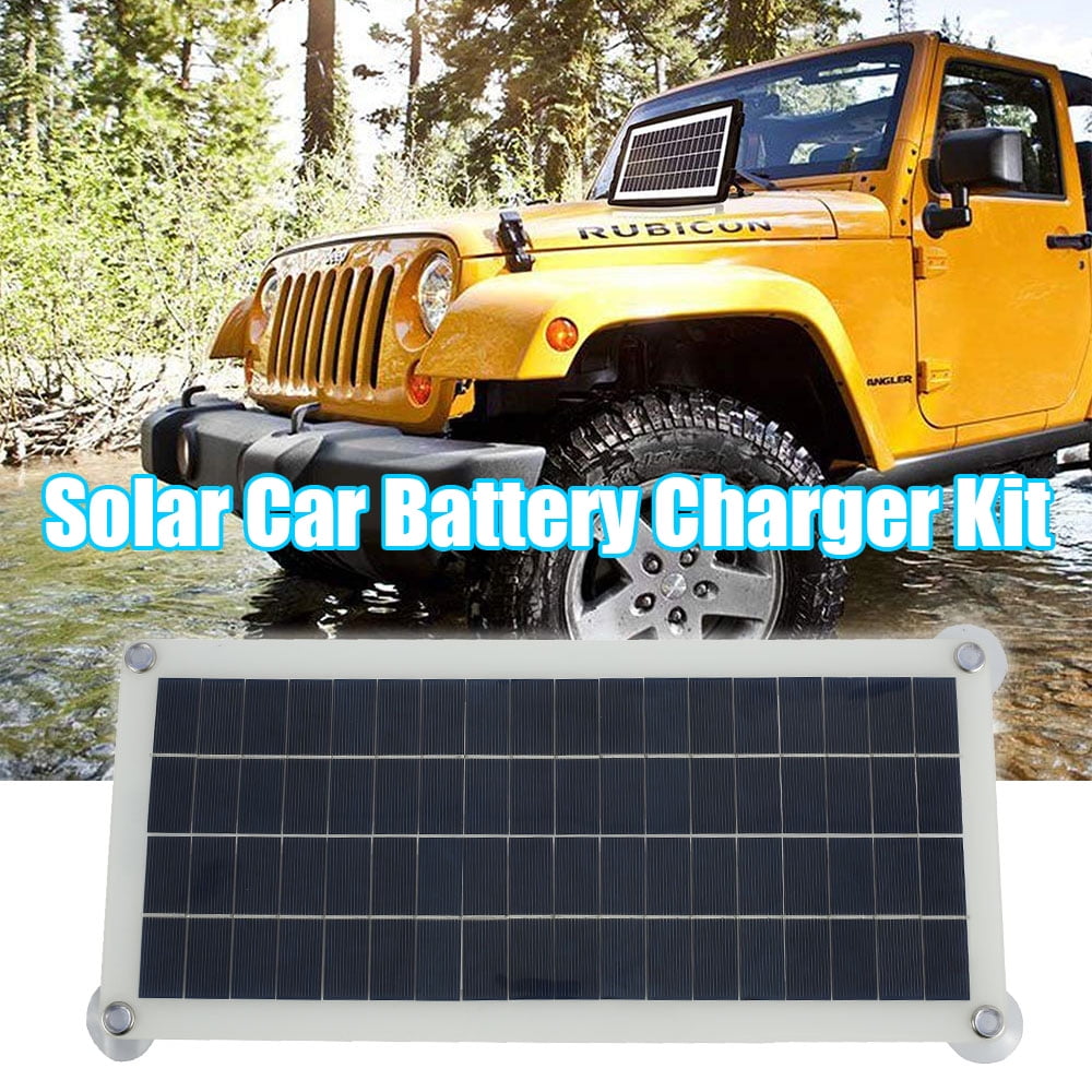 JTWEEN Solar Car Battery Charger Kit,12V,10W,Waterproof Portable  Polycrystalline Silicon Solar Cell Solar Panel Chargers For Car,Boats,Camper,Motorcycle  