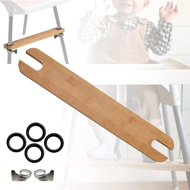 TLBB Reposapiés para Silla Alta, Pedal para Silla Alta para bebé de bambú Natural con Altura Ajustable, Adecuado para reposapiés para Silla Alta IKEA Antilop
