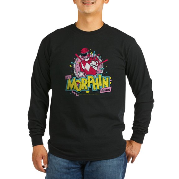 CafePress - Power Rangers Morphin Ti Men's Long Sleeve T Shirt - Long Sleeve Dark T-Shirt
