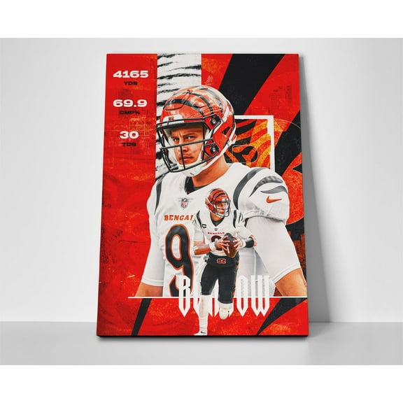 Joe Burrow Bengals Stats Poster or Wrapped Canvas
