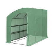 Home-Complete 10ft x 5ft x 7ft Lean To Greenhouse with 6 Shelves, Green