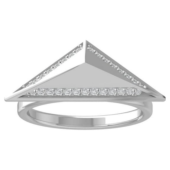 ARAIYA FINE JEWELRY 14K White Gold Lab Grown Diamond Wedding Band Ring (1/5 cttw, D-F Color, VS Clarity) Size 5.5