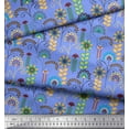thumbnail image 3 of Soimoi Japan Crepe Satin Fabric Leaves & Floral Clip Art Printed Fabric 1 Yard 42 Inch Wide, 3 of 3