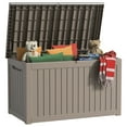 thumbnail image 1 of EasyUp 230 Gallon Resin Deck Box, Lockable Patio Outdoor Storage Box for Furniture, Garden Tools and Tools Storage, Waterproof Outside Storage Boxes（Grey）, 1 of 7