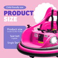 thumbnail image 5 of Xuanlur 12V Ride on Bumper Car for Toddlers, Electric Cars for Kids w/Parent Remote, Ride on Toys w/2-Speed, 2 Driving Mode, 360°Spin, Music, Lights, 5-Point Safety Belt, Pink, 5 of 7