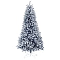 thumbnail image 1 of HOMCOM 6 ft Artificial Christmas Tree with Snow Flocked Branches, Hinge, 1 of 10