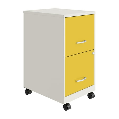 UPC: 0029404253379 | Space Solutions 18  Deep 2 Drawer Mobile Letter Width Vertical File Cabinet  White/Yellow