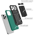 thumbnail image 5 of SaniMore for iPhone 14 Pro 6.1" Upgraded Military Shockproof Case, Rugged PC Back & TPU Bumpers Case with Invisible Sliding Card Slot & Kickstand Shockproof Protective Case, Darkgreen, 5 of 10