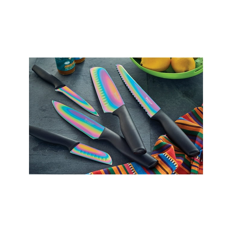 Hampton Forge Tomodachi Knife Set - 6-Piece Set Includes 3 Titanium Coated  Black Blade Chef Knives and 3 Sheath Covers - Bed Bath & Beyond - 21754334