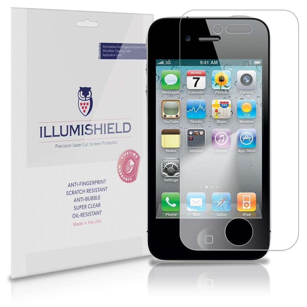 iLLumiShield Anti-Bubble/Print Screen Protector 3x for Apple iPhone 4 GSM Walmart.com