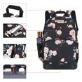 thumbnail image 3 of Mosiso 15.6 16 inch Laptop Backpack for Women Girls Business College School Travel Casual Daypack Bag with Luggage Strap & USB Charging Port, Black Camellia, 3 of 7