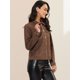 thumbnail image 4 of Chaqueta de gamuza sintética Allegra K Café S para mujer, 4 of 6