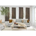 thumbnail image 2 of Gorgeous Home Linen 1 Piece Mira Faux Silk Semi-Sheer Bronze Grommet Curtain 55" x 63", Brown, 2 of 5