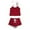 Red, variant on 2 Piece St Patrick's Day Pajamas For Women, V-Neck Sleeveless Lace Vest & Lace Short Pant, Skin-Friendly Breathable Loungewear,Size:S