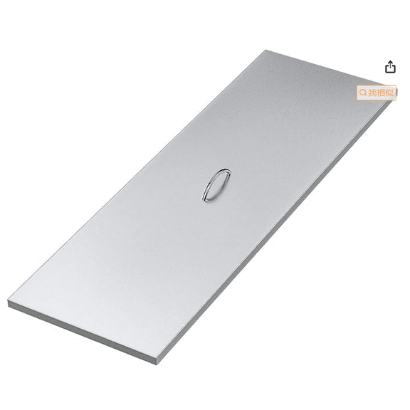 Garvee 1PC Stainless Steel Rectangular Fire Pit Cover, Size 51 x 17 x 1 inches, 0.15mm, Silver