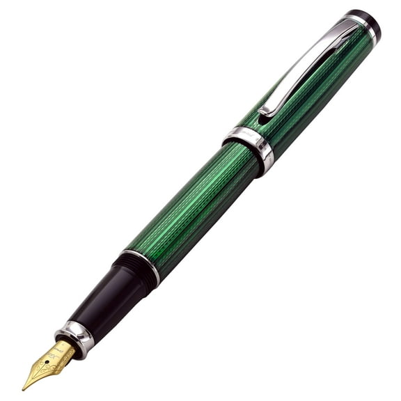 Xezo Xezo Incognito™ Diamond-Cut Lacquered Brass Fountain Pen (Fine Nib) - Forest Green