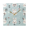 thumbnail image 5 of WOBOGO Cute Rabbit Face Pattern Wall Clock 7.78 Inch Battery Operated Silent Unit Square Rustic Vintage Style for Home Bedroom Office Black Pointer, 5 of 8