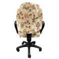 thumbnail image 3 of Autumn Office Chair Slipcover, Seasonal Fruits and Leafs Vintage Botanical Print Soft Brown Toned Backdrop, Protective Stretch Decorative Fabric Cover, Standard Size, Sepia Multicolor, by Ambesonne, 3 of 5
