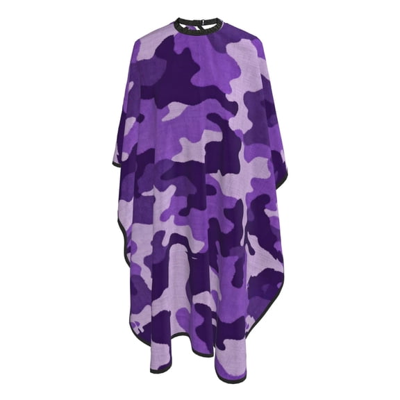 Purple Camouflage Barber Salon Hair Cutting Cape with Adjustable Closure Hairdressing Haircut Capes 55x66 In