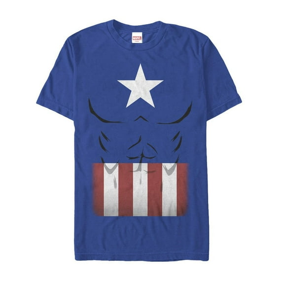 Men's Marvel Halloween Captain America Costume  Graphic Tee Royal Blue Medium