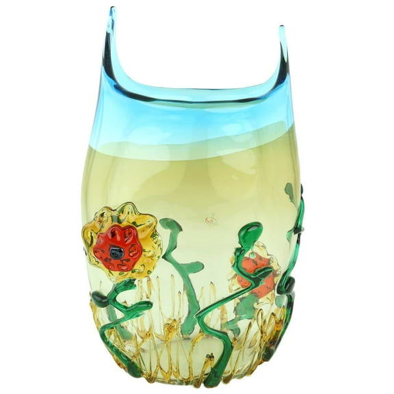 GlassOfVenice Murano Glass Abstract Flower Vase