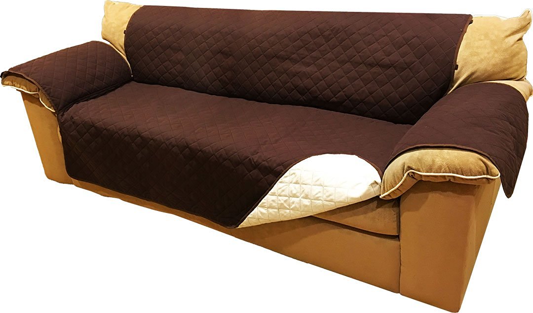 Plush Quilted Furniture Protector Covers with Elastic Straps