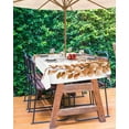 thumbnail image 3 of nqOlkjepod Burnt Orange Eucalyptus Outdoor Tablecloth with Umbrella Hole & Zipper, Summer Leaves Pastoral Plants Rectangle Table Cover 60x102 Inch, Dining Waterproof Table Cloth Protector for Patio, 3 of 7