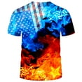 thumbnail image 2 of WHNBCW Funny Fire Printed T-Shirt Colorful Flame Graphic Tee Shirt, 2 of 7