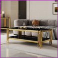 thumbnail image 4 of Space-Saving Tempered Glass Coffee Table with Stainless Steel Frame, Easy to Clean for Living Room, 4 of 9