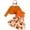 Orange, variant on Toddler Baby Girls Easter Outfits Sleeveless Flower Print Dress Long Sleeve Ruffle Coat Bow Headband Clothing sets