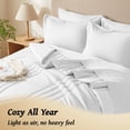thumbnail image 3 of Dhole 7-Piece Bed in Bag - King Size Striped Comforter Sets, Pillowcases & Sheet Collection for Cozy Bedding Sets - White, 3 of 11