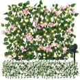 thumbnail image 3 of MesaSe Expandable 39FT Solar Fence String Lights Stretchable Flower Privacy Fence Faux Ivy Fence Panel Backdrop Artificial Hedges Fence Screen Leaf Decor for Garden Balcony Patio, 3 of 11