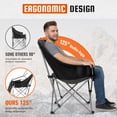 thumbnail image 6 of KingCamp Padded Camping Chairs for Adults, Oversized Folding Camping Chair, Heavy Duty Folding Round Camping Chair, Black Dark Grey, 6 of 9