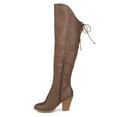 thumbnail image 3 of Brinley Co. Wide Calf Distressed Faux Leather Faux Lace-up Over-the-knee Boots (Women's), 3 of 9