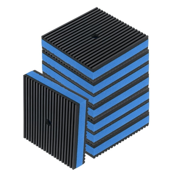 8Pack Anti Vibration Pads for Washing Machine, 4.02" x 4.02" x 7/8" with EVA Center and Hole, Black/Blue