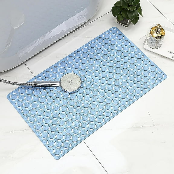 Yumcute Bathtub Mat Non Slip Shower Mat, Drainage Mat Toilet Mats Machine Washable Rubber Shower Mat with Drain Holes Suction Cups