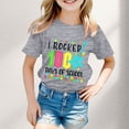 thumbnail image 2 of HNMKIU T-Shirt Décontracté à Manches Courtes et Col Rond pour Filles Tendance - Hauts Élégants et Confortables pour un Usage Quotidien, 2 of 4