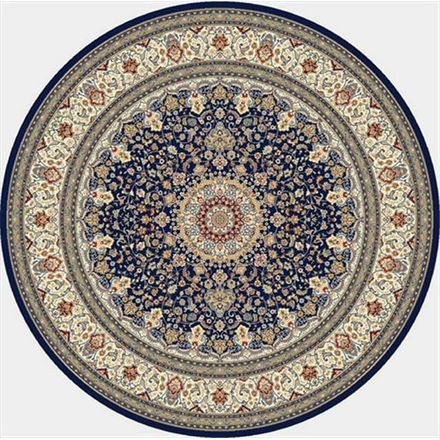 Dynamic Rugs ANR5571193434 Ancient Garden 5 ft. 3 in. Round 57119-3434 Rug - Blue/Ivory