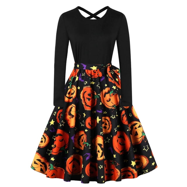 WILLBEST Robes pour Femmes Vintage Manches Longues Soirée Bal Robe Longue