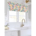 thumbnail image 3 of Valances for Windows Colorful Leaves Rod Pocket Cafe Window Treatments Valance Curtains for Kitchen Bathroom Laundry Basement Windows 60"x14", 3 of 9