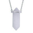 thumbnail image 1 of Collar para Mujer LuckyLy Cadena con Dije de Cuarzo y Piedras Naturales Modelo Orly blanco UNITALLA, 1 of 7