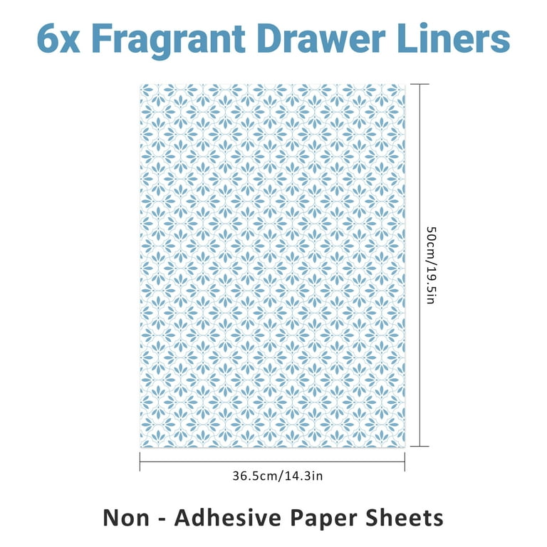 SCENTORINI 6 Sheets Drawer Liners for Dresser, Linen Scented Drawer Paper  Liner for Home Shelf Closet 14.3 x19.5 in