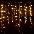 thumbnail image 3 of Guirnalda de luces LED navideñas de 5 m con forma de cortina y carámbanos, con caída de 0,4 a 0,6 m, para decoración de aleros, jardines, calles y exteriores, 3 of 5