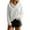 White 1, variant on hotojiny Christmas Shirt for Women Cute Fuzzy Trim V Neck Patchwork Christmas Tee Pullover Long Sleeve Warm Tops