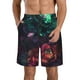 thumbnail image 1 of Balery Red And Green Carnation Traje de Baño Estilo Hawaiano para Hombre, Shorts de Secado Rápido con Bolsillos-Small, 1 of 6
